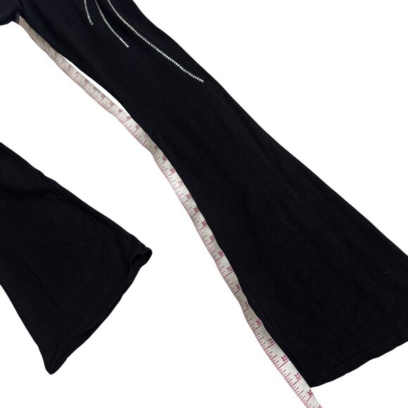I.AM.GIA Black Knit Embellished Womens Set pant/top sz XXS black flared nwot - Picture 8 of 15